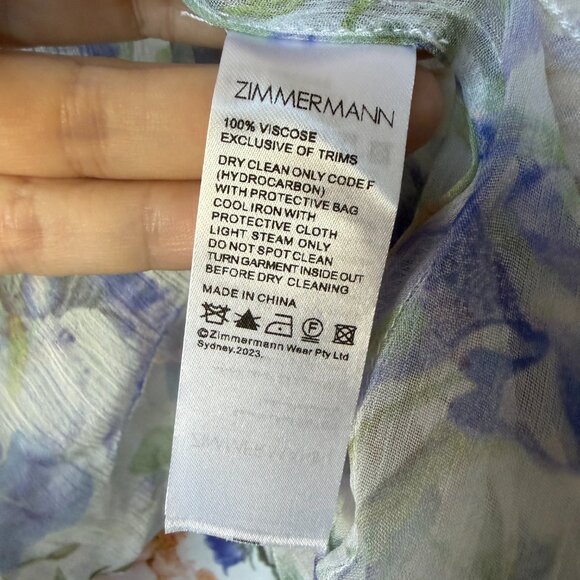 SOLD!!! Zimmermann Natura Frilled Tank + Tuck Shorts Set in Blue Garden Print - Picture 10 of 13